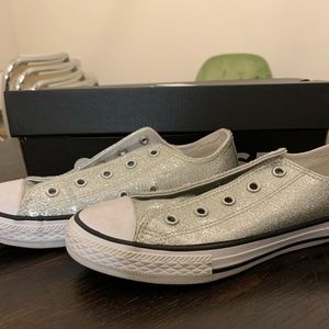 Silver Glitter Low Top Converse